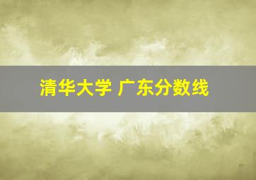 清华大学 广东分数线